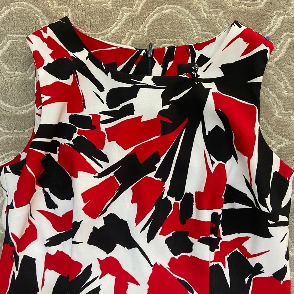 Vibrant Abstract Red and Black Mini Dress by Ronnie Nicole Chic, Classy. - Picture 5 of 10